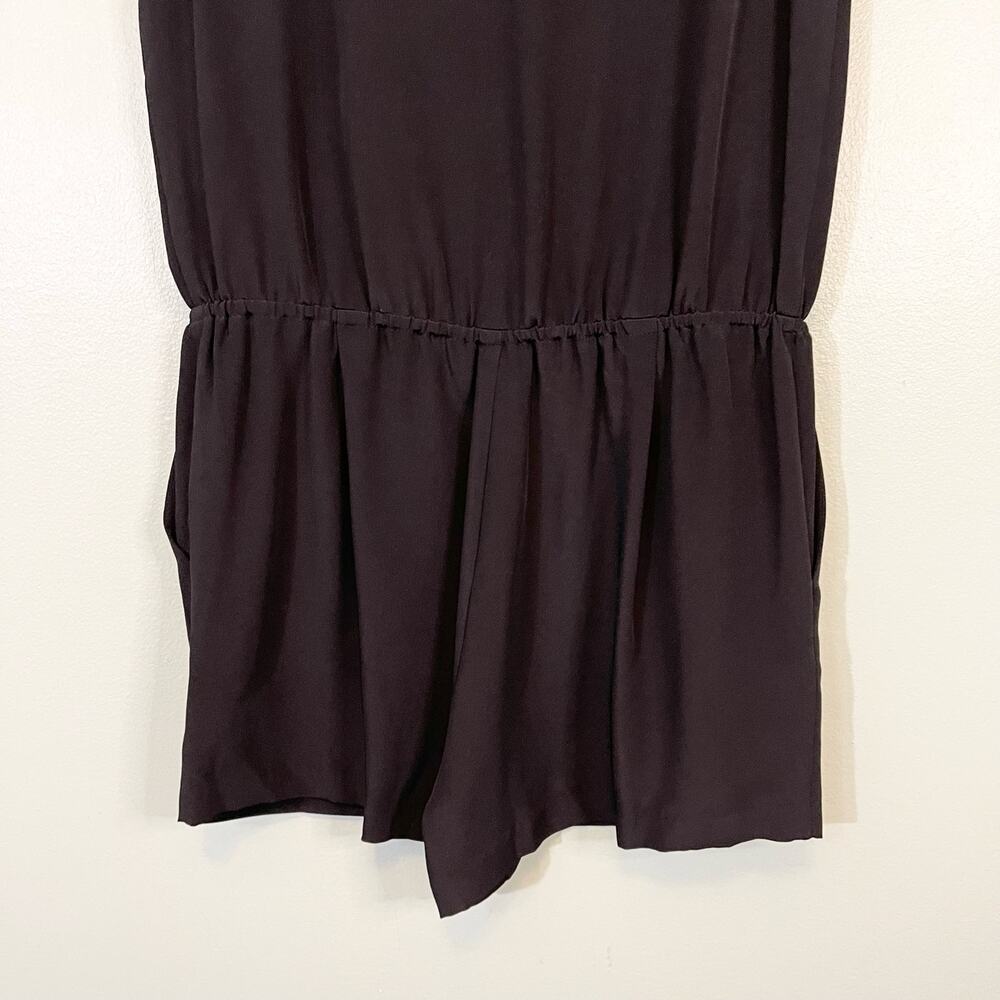 Rebecca Minkoff Romper 10 Black Mara Jumpsuit Short Silk Sleeveless V-Neck NWT - Picture 9 of 11